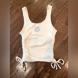 Hollister White Tank Embroidered XS